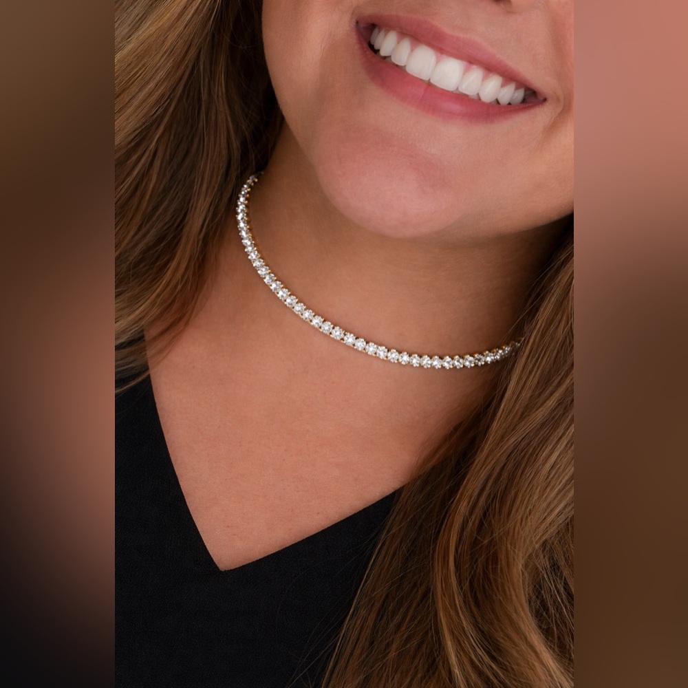 Rhinestone Statement Necklace Structured & Sophis… - image 1